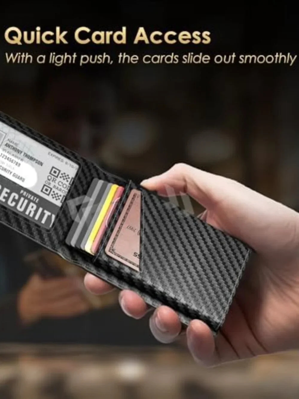 Slim Minimalist RFID Blocking Wallet for Men - Bifold Credit Card Holder with ID